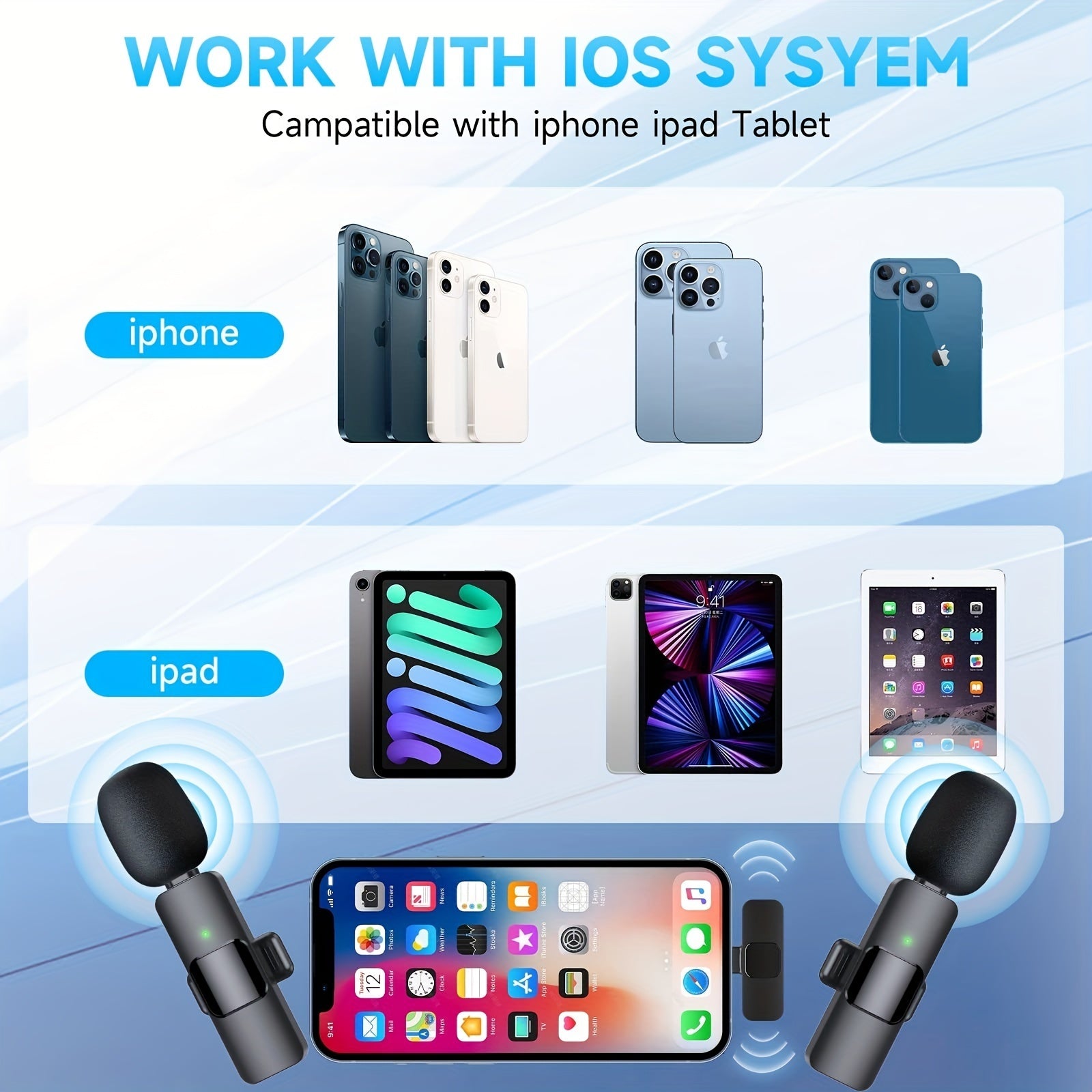 Wireless Lavalier Lapel Microphone For IPhone IPad Professional Wireless Clip Mic - Cordless Omnidirectional Condenser Recording Mic For Interview Video Podcast Vlog YouTube Wireless Lavalier Lapel Microphone For IPhone IPad Professional Wireless Clip Mic - Cordless Omnidirectional Condenser Recording Mic For Interview Video Podcast Vlog YouTube